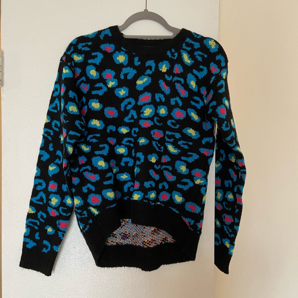 Multicolored leopard sweater